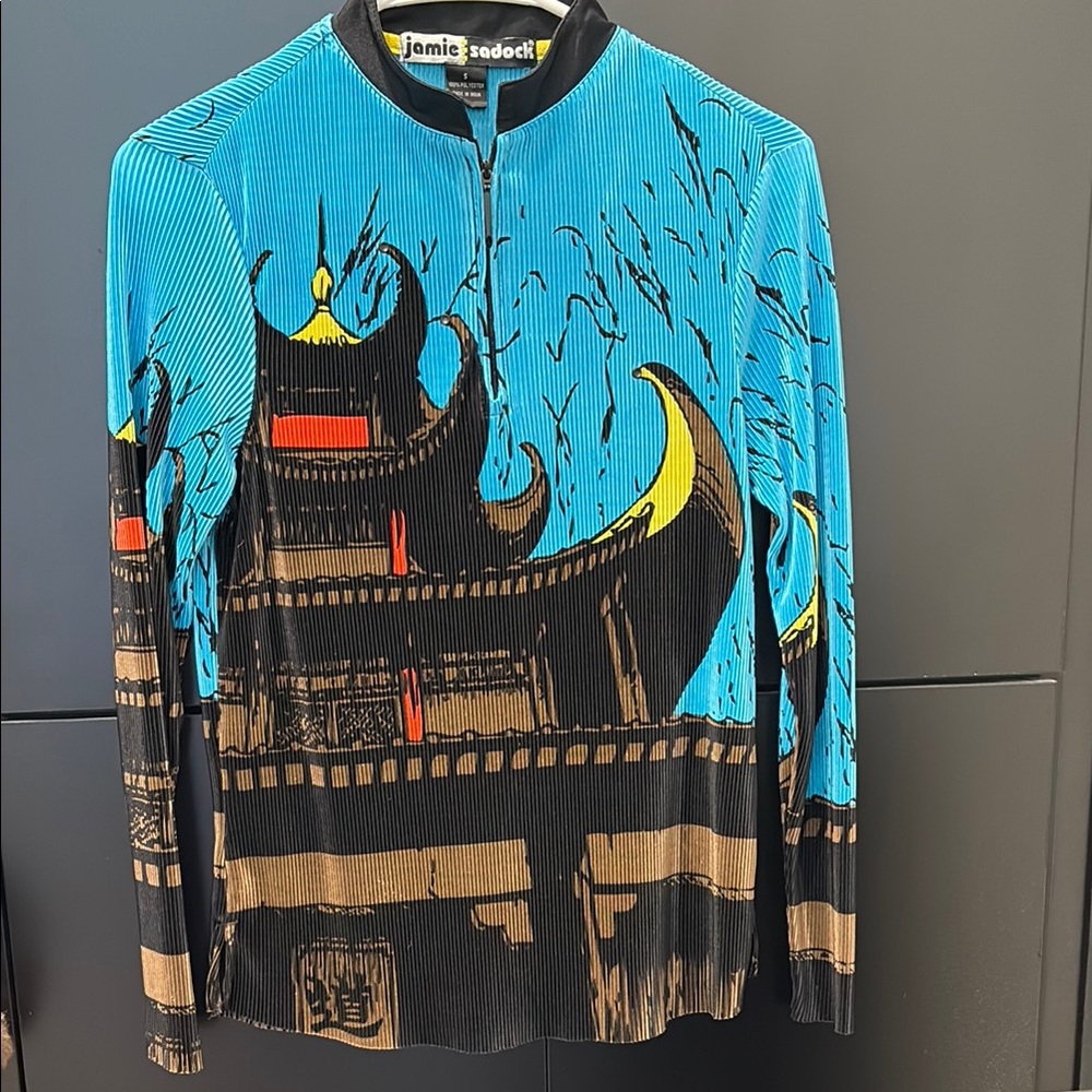 Jamie Sadock  Blue and Black Graphic Top